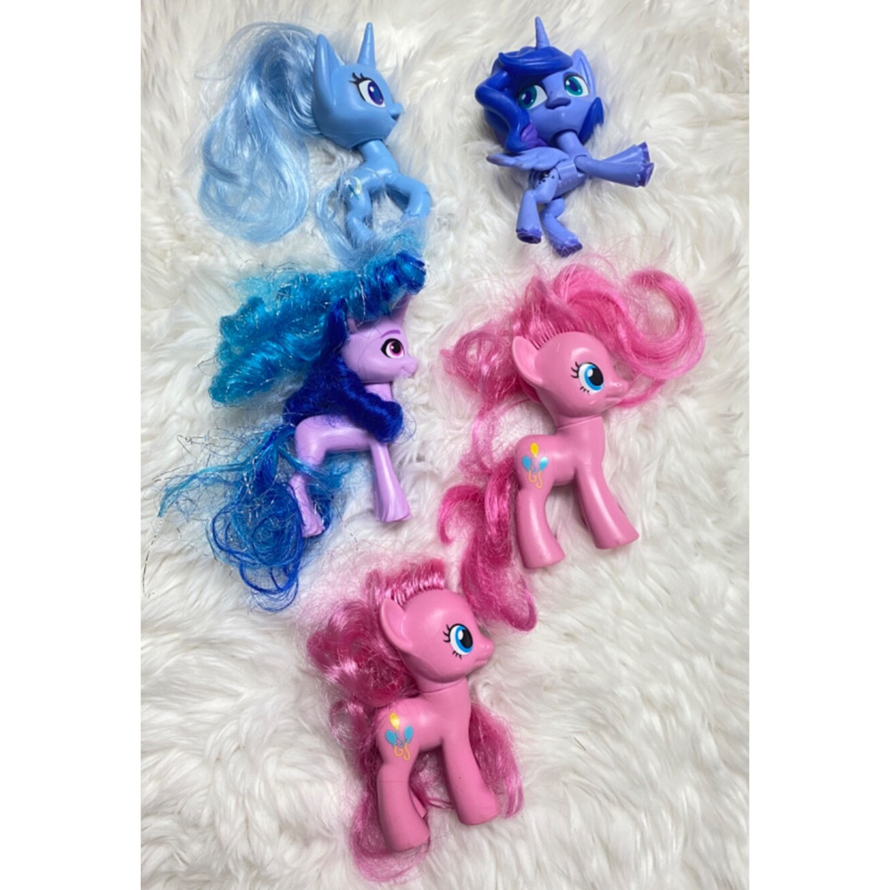 Lot of 5 My Little Pony Ponies Pinky Pie etc Figurine Toys Sparkly